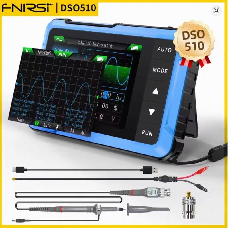 Маленький осциллограф+генератор DSO510 от FNIRSI Маленький осциллограф+генератор DSO510 от FNIRSI